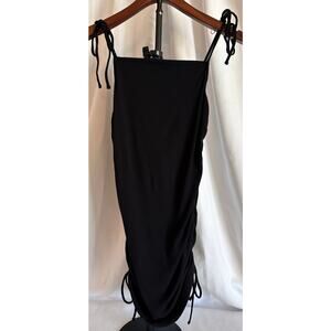 B.B. Dakota “Give Em a Cinch” Mini Dress L Ruched LBD Adjustable Bodycon